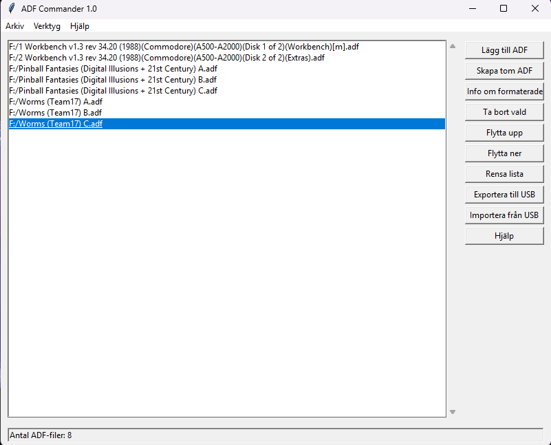 ADF Commander skärmdump